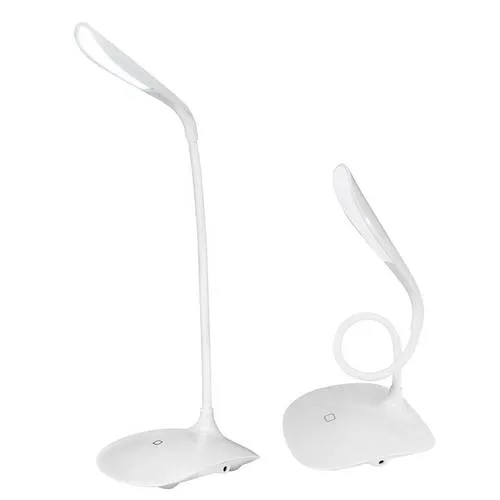 Eaxus 79760 LED Schreibtischleuchte mit Touch-Dimmer - Die dimmbare LED-Schreibtischlampe von Eaxus bietet 14 SMD LEDs und 3 Helligkeitsstufen für individuelles Licht. Flexibler Schwanenhals und platzsparendes Design machen sie ideal für Büro und Nachttisch.
