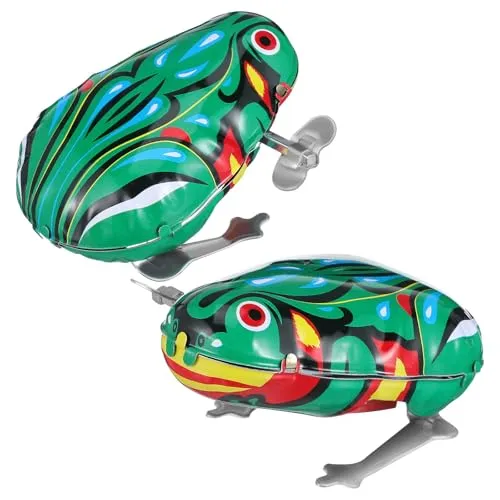 Frosch Spiel Aufziehspielzeug, 2 Stück Blechspielzeug Zum Aufziehen -Uhrwerk Spielzeug Frosch Springen, Eisen Kunst Retro Springende Frösche Spaß Spielzeug für Geschenktütenfüller
