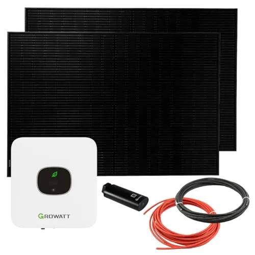 Balkonkraftwerk Growatt MIC 800 - 0,8kW mit 800W Solarpanel - Powerstation mit integriertem Wifi-Stick für einfache Überwachung und optimale Energieerzeugung, ideal für nachhaltige Stromversorgung auf dem Balkon.