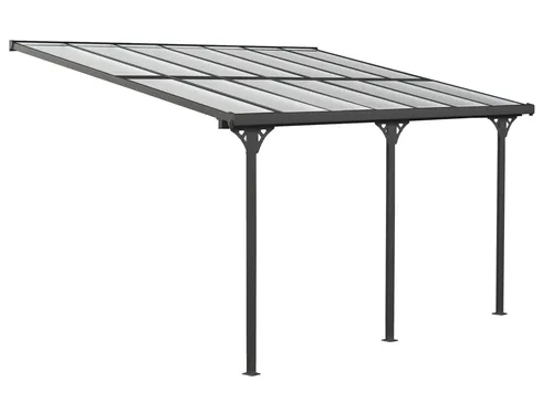Tchibo Terrassenüberdachung 435x300x270cm - anthrazit - Aluminium - Außenanbau mit flexibler Ständerposition und verstellbarer Firsthöhe, massive und rostfreie Aluminiumkonstruktion für einfache Selbstmontage.