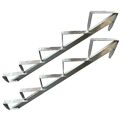 Treppenholm Holz-Treppe Treppenwange Treppenrahmen Verzinkt / Wählbar 2 - 6 Stufen (5 Stufen)