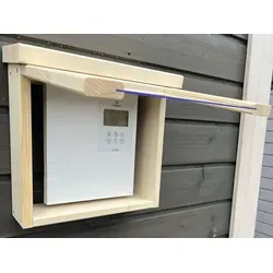 Wolff Finnhaus Schutzkasten für Steuergeräte - Zubehör für Gartenhäuser, schützt Steuergeräte optimal vor Witterungseinflüssen mit Öffnungsklappe und Plexiglas-Scheibe für einfache Nutzung.