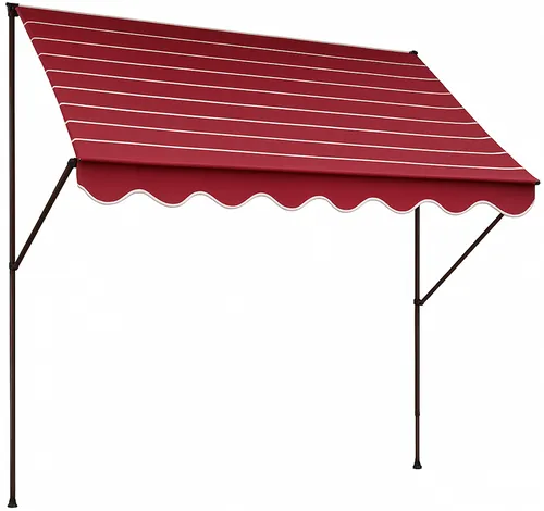 Angerer Klemmmarkise Exklusiv Nr. 2200 - 250 cm in Bordeaux - Markise mit 250 cm Breite, einfache Montage ohne Bohren, ideal für Balkon oder Terrasse, inklusive Befestigungsmaterial.