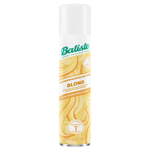 Batiste Trockenshampoo mit Farbe - Blond 200 ml - Das Batiste Trockenshampoo für blondes Haar belebt und frischt auf, während es einen Hauch von Farbe verleiht. Ideal für zwischen den Haarwäschen oder auf Reisen, für ein gepflegtes Erscheinungsbild.