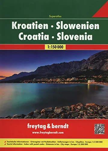 Kroatien-Slowenien Superatlas, Autoatlas 1:150.000, freytag & berndt Autoatlanten