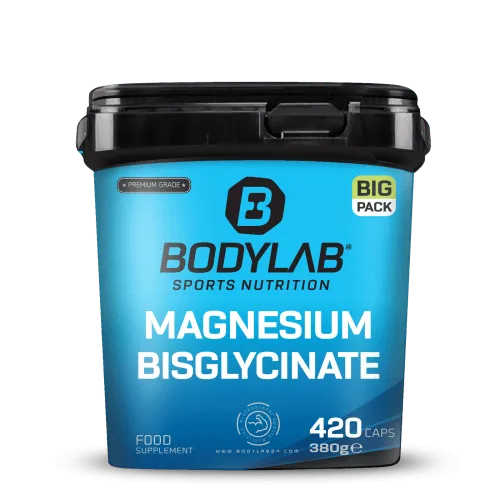 Bodylab24 BIG PACK Magnesium Bisglycinate 420 Kapseln - Hochdosiertes Magnesiumpräparat mit 300mg pro Tagesdosis, ideal für Sportler zur Unterstützung der Muskelfunktion und Verringerung von Müdigkeit.