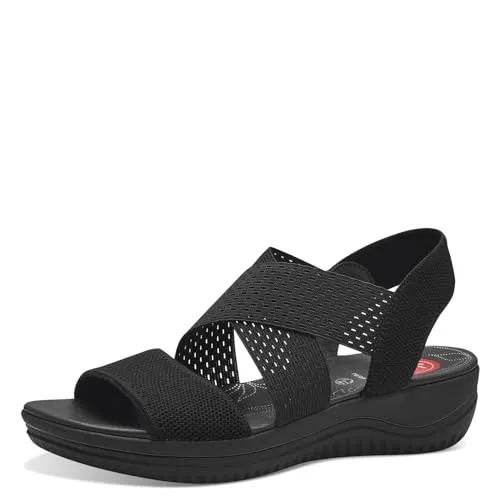 Jana Sandalette schwarz 41 EU - Wanderschuhe in Größe 41, stilvolle schwarze Sandalette aus Synthetik, ideal für warme Tage mit offenem Design und H-Weite für optimalen Komfort.