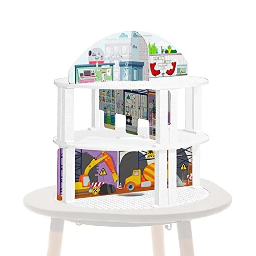 Stokke MuTable Bricks Tower Szenario, Stadt – DREI Ebenen und sechs Stadtszenen, inklusive Shops, Polizeistation, U-Bahn und Heliport – Einfach zum Auf- und Abbauen ohne Werkzeug – ab 3 Jahren