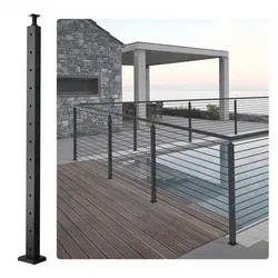 VEVOR Geländerpfosten 106,68x2,54x5,08cm - L-förmiger Loch-Eckgeländerpfosten - Robuster Geländerpfosten aus SUS304 Edelstahl, ideal für Kabelgeländer, mit 12 Löchern für flexible Montagemöglichkeiten, perfekt für sichere und stilvolle Geländerlösungen.