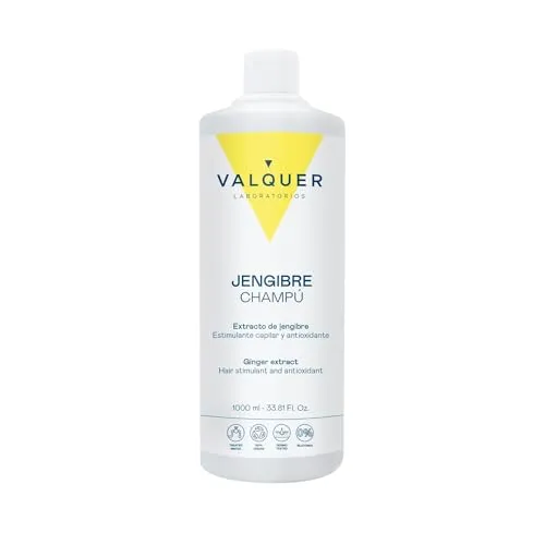 Valquer Ingwer-Shampoo Anti-Schuppen-Shampoo und Haarwachstums-Stimulator. Antioxidativ, reparierend und antibakteriell. Mit Panthenol und Vitamin E. Für die häufige Anwendung bei allen Haartypen. 1 L