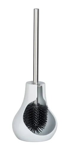 WENKO Keramik WC-Garnitur Mod. Drop Neo Weiß Keramik - Klobürsten mit eleganter Tropfen-Optik und hygienischem Silikon-Bürstenkopf, der sich selbst reinigt und hartnäckige Reste abweist.