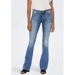ONLY Damen Jeans 15245444 Light Blue Denim XS-30 - Flared Fit Jeans aus super dehnbarem Denim für ultimativen Tragekomfort. Ideal für einen modischen Look mit hellen Waschungen und vielseitigen Styling-Möglichkeiten.