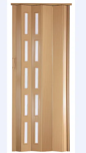 Standom Falttür Schiebetür Buche mit Fenster, 201 cm - Falttüren für Türbreiten bis 80 cm, mit praktischem Magnetverschluss und platzsparendem Design. Ideal für effiziente Raumgestaltung.