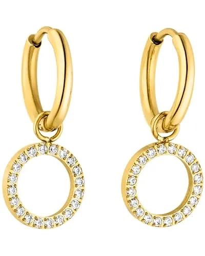PURELEI® Closed Glow Ohrringe (Gold) – Damenohrringe aus langlebigem Edelstahl – Wasserfeste Ohrringe Damen – 1,4 cm Durchmesser – Modeschmuck für deinen individuellen Look