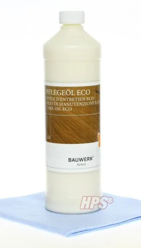 Bauwerk Pflegeöl ECO 1 Liter für Parkett - Holzöle, lösungsmittelfrei für die Erst- und laufende Pflege von geöltem Parkett, frischt auf und pflegt, Trockenzeit nur 3-4 Stunden.