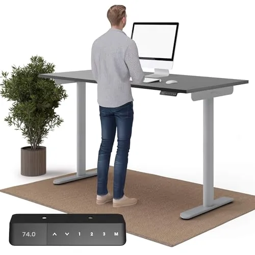 Ergotopia Desktopia One höhenverstellbarer Schreibtisch | elektrischer Schreibtisch höhenverstellbar | Bürotisch höhenverstellbar, Verstellbarer Tisch TÜV-geprüft, 7 Jahre Garantie 160x80 cm