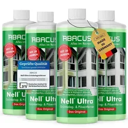 ABACUS Nell Ultra Algenentferner - 4x1000ml Konzentrat, effektiv gegen Grünbeläge und Flechten mit Langzeitschutz, ideal für Außenflächen