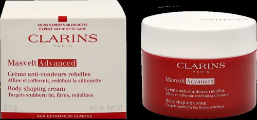 Clarins Masvelt Advanced Körpercreme 200 ml - Ganzkörperpflege für alle Hauttypen, spendet intensive Feuchtigkeit und strafft die Haut. Die reichhaltige Creme sorgt für ein gepflegtes Hautbild und Wellness in der täglichen Routine.