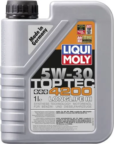 Liqui Moly Motoröl Top Tec 4200 5W-30 New Generation 3706 - Hochwertiges Motoröl für optimale Leistung und Schutz. Ideal für moderne Motoren und sorgt für einen reibungslosen Betrieb.
