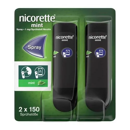 nicorette Mint Spray 1 mg Nikotin - Schnelle Hilfe bei Rauchverlangen - Arzneimittel zur Raucherentwöhnung, lindert Rauchverlangen in nur 30 Sekunden und ersetzt bis zu 150 Zigaretten. Erfrischender Minzgeschmack unterstützt den Weg zum Nichtraucher.