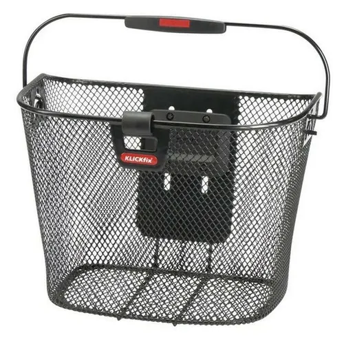 KLICKfix Farradtasche Uni Korb mit Lampenhalter - Fahrradtaschen mit 16L Volumen und kunststoffbeschichteter Oberfläche, ideal für sicheres Fahren mit Licht, belastbar bis 5kg.