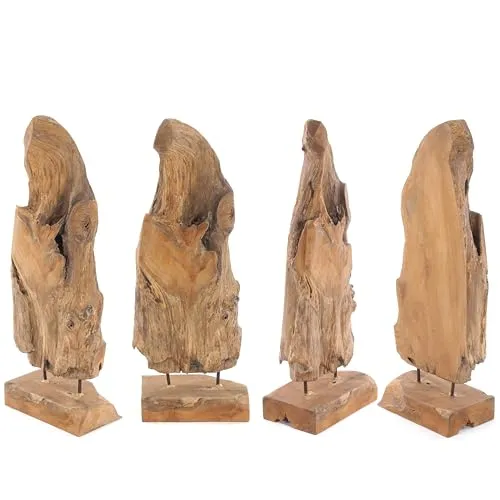 Wurzelholz Treibholz Skulptur Roots 80" | Einzigartige Teakholz Design Figur - Exklusive Wurzelholz Skulptur aus massiver Teakholzwurzel, ca. 72-80 cm hoch, jedes Stück ein Unikat. Ideal für stilvolle Wohnräume.