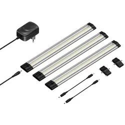ledscom.de LED Unterbau-Leuchte SIRIS, flach, 3er Set - Vielseitige, extra flache LED Unterbau-Leuchte SIRIS für optimale Ausleuchtung in Küche und Wohnräumen. Mit integriertem Schalter für bequeme Bedienung und einfacher Montage – ideal für eine behagliche Atmosphäre.
