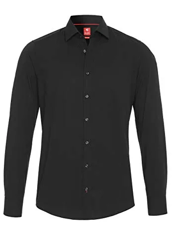 3355-104 Pure-City Hemd Red Langarm - Slim Fit - Stylisches PURE City Hemd in Rot mit langem Arm, slim fit und elastischem Stretchmaterial für optimalen Tragekomfort.