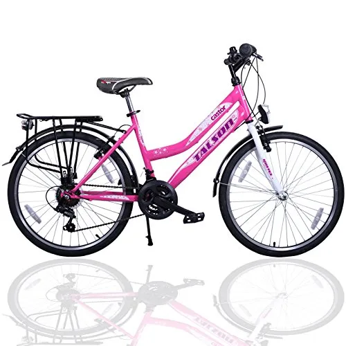 Zoll Mädchenfahrrad 21-Gang Shimano - 24 Zoll Mädchenfahrrad mit 21-Gang Shimano Schaltung und STVO-konformer Beleuchtung, ideal für sicheres Fahren bei Dämmerung und Dunkelheit.