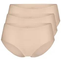 Yenita® Slip Nahtlose Hüftslips (3-St) aus Microfaser beige L