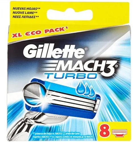 GILLETTE MACH3 TURBO (XL Eco-Pack)  RASIERKLINGEN 8 STÜCK NEU