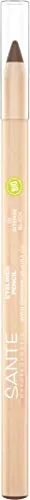 SANTE Naturkosmetik Eyeliner Pencil 02 Deep Brown, Kajal Eyeliner in brauner Farbe, Kajalstift, Farbintensive cremige Textur, Vegan, 1, 14g