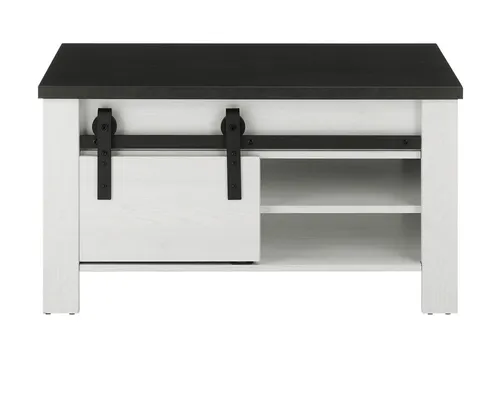 Couchtisch Stove - Weißer Landhaus Tisch mit Stauraum - Stilvoller Couchtisch im Landhausdesign mit praktischem Stauraum. Ideal für Ihr Wohnzimmer, sorgt für Ordnung und Gemütlichkeit.