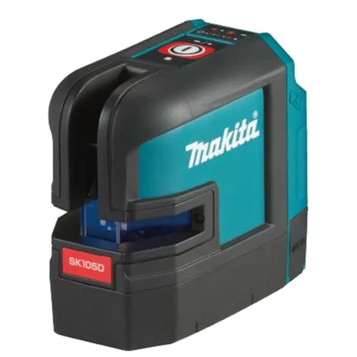 Makita Kreuzlinienlaser SK105DZ - selbstnivellierender roter Laser, inklusive Tasche und Wandhalterung, ideal für präzise Messungen bis 25m