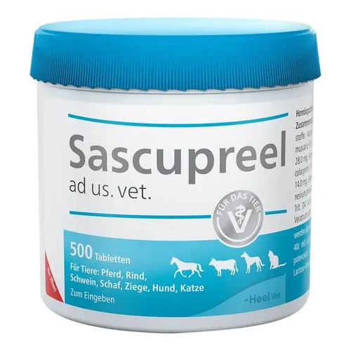 Sascupreel ad us. vet. Tabletten - Tierarzneimittel für Hunde, Katzen und Pferde zur Unterstützung bei Magenbeschwerden – fördert die natürlichen Heilprozesse mit hochwertigen Inhaltsstoffen, hergestellt in Deutschland.