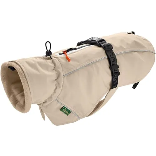 Hundemantel Nordby Mops Co. - Creme, Größe 40, wasserabweisend mit wärmendem Fleece und reflektierenden Paspeln für optimale Sichtbarkeit