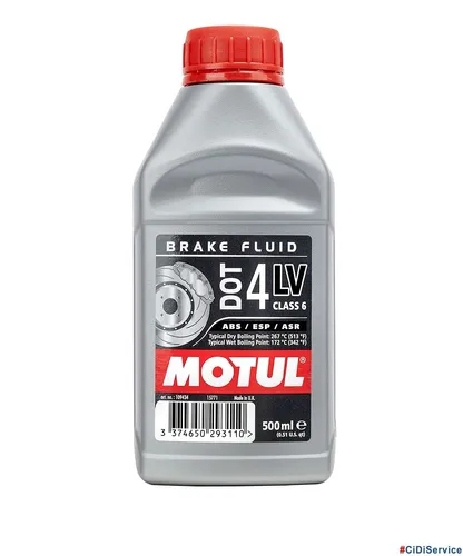 MOTUL Dot 4 LV Öl Flüssigkeit Bremsen Und Kupplungen 500ml 100% Kunststoff Low