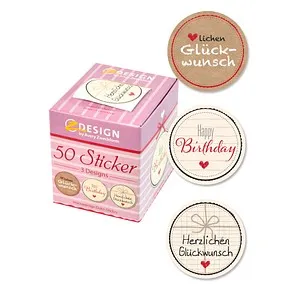AVERY Zweckform 50 Aufkleber 56814 Herzlichen Glückwunsch