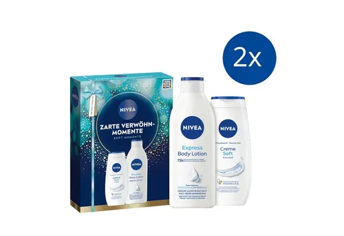 Nivea Hautpflege-Set Zarte Verwöhn-Momente 2025 2 x Geschenkset Body Lotion Soft Creme, 2-tlg.