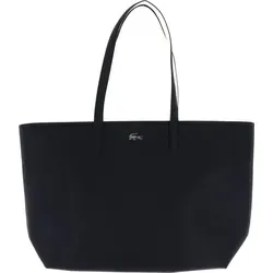Lacoste Shopper Anna NF4823AA - Noir Farine - Stylischer Shopper aus genarbtem Kunstleder, ideal für den täglichen Gebrauch mit einem großzügigen Volumen von 18 l und praktischem Reißverschluss.