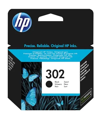 HP 302 Tintenpatrone Schwarz - Original Tintenpatrone, neu mit Ablaufdatum 09/2026, ideal für gestochen scharfe Ausdrucke und zuverlässige Druckqualität.