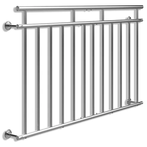 DeubaXXL DE Französisches Balkongeländer Edelstahl 90x156cm - Treppen & Geländer - Elegantes, sicheres Balkongeländer aus Edelstahl, ideal für Fensterbrüstungen mit Schutz für Kinder und Tiere. Erhältlich in 5 Größen, inkl. Montageanleitung.