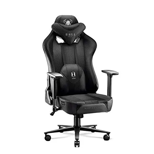 Diablo Gaming Stuhl X-Player 2.0 - Ergonomischer Gaming Chair mit 3D Armlehnen - Gaming-Stuhl für maximalen Komfort und Unterstützung, bis 150 kg belastbar, mit atmungsaktivem Material und anpassbarer Rückenlehne für optimale Spiel- und Arbeitsbedingungen.