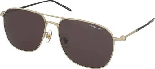 Montblanc MB0417SA Herren-Sonnenbrille Vollrand Pilot Titan-Gestell, gold