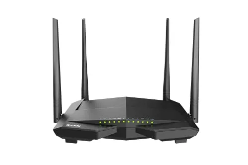 Tenda V12 Dual Band Router AC1200 - Hohe Geschwindigkeit und breite Abdeckung - Router mit VDSL2 35b Unterstützung, AC1200 Dual-Band Wi-Fi für schnelles Streaming und 4 Gigabit-LAN-Ports für ultraschnelle Verbindungen.