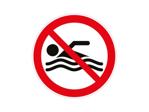 Aufkleber Warnzeichen Baden Verboten Schwimmen Schwimmbad Sticker Achtung 1 x