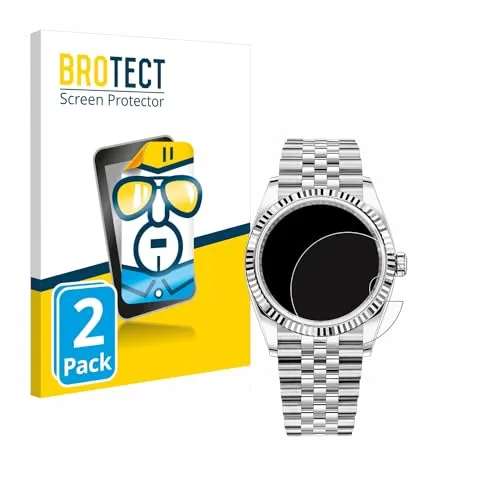 BROTECT (2 Stück Schutzfolie für Rolex Datejust 36 Displayschutz Folie Ultra-Klar