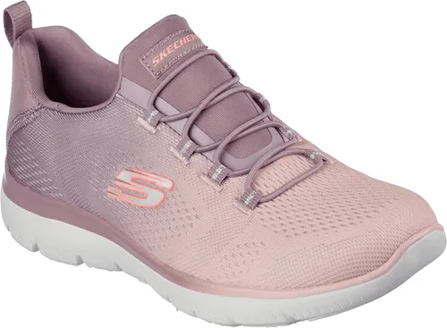 Skechers Damen Summits Bright Charmer Sneaker - Damen-Sneaker mit flexiblem Traktionsprofil und gepolstertem Kragen für optimalen Tragekomfort und Stil.