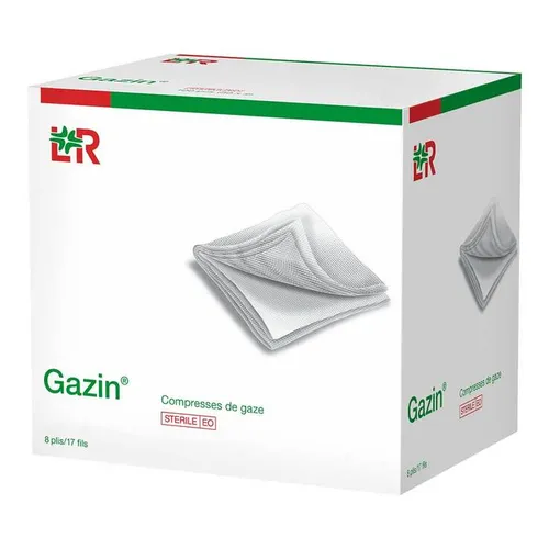 GAZIN Mullkomp. 10x10 cm steril 8fach - 100 St - Erste-Hilfe-Heftpflaster & Verbandsmaterial, hochsaugfähige und sterile Kompressen für optimale Wundversorgung, ideal für den Einsatz in Erste-Hilfe-Sets.