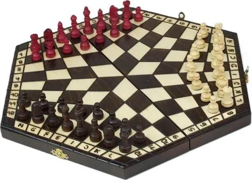 ABINO Holzschachspiel für 3 Spieler